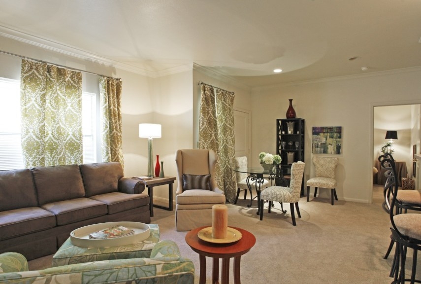 Spacious apartment living and dining area